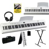 Midex PLX-80WHST Taşınabilir Katlanır Dijital Piyano Tuş Hassasiyetli 88 Tuş BT (Stand Sustain Kulaklık Çanta Metod) - Beyaz