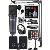 Midex Private Paket-6 Monitör-Mikrofon-Ses Kartı-Kulaklık ve Midi Pad Controller Stüdyo Ekipmanları Seti