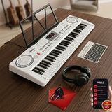 Midex PS-1500WH-H 5 Oktav 61 Tuşlu Dijital Org Başlangıç İçin Beyaz Renkli Öğrenim Metodu