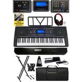 Midex PS-4500KSP Tuş Hassasiyetli 61 Tuşlu Org Sustain Pedallı USB MP3 (Pedal Stand Kulaklık Çanta Notalık Metod) - Siyah - Paket-4