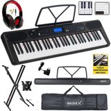Midex PS-5200BK-HS Pro Org 61 LED Işıklı Tuş Hassasiyetli Bluetooth Midi Kulaklık Stand - Siyah