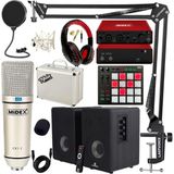 Midex Referans Paket 4 Maxword Monitör Ses Kartı Cx1 Mikrofon Pad Controller Stüdyo Ekipmanları Seti