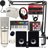Midex Referans Paket 6 Maxword Monitör Ses Kartı Cx1 Mikrofon Pad Controller Midi Klavye Stüdyo Ekipmanları Seti