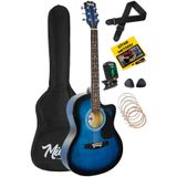 Midex RG-540BL Kesik Kasa Mavi 40 İnç Akustik Gitar Seti 4/4 Yetişkin