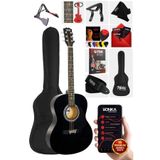 Midex RG-550 Akustik Gitar Seti, 40 İnç, Siyah, Taşıma Çantası, Tuner, Askı ve Pena İçeren Başlangıç Paketi