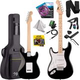 Midex RPH-31WB Solak Elektro Gitar Seti Maple Klavye Strat Kasa sss manyetik - Siyah - Beyaz