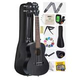 Midex SPA-235BK Maun Ağacı Yüksek Kaliteli Soprano Ukulele Seti Siyah