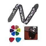 Midex Sr-11Gt-Pak Desenli Gitar Omuz Askısı Metal Capo ( 2 Pena Kutusu 6 Pena)
