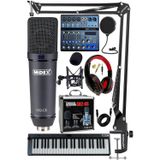 Midex Stüdyo Ekipmanları Live -5 Ses Kartlı Mikser Klavye CX2 Mikrofon Kulaklık