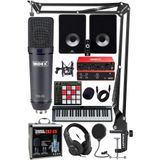 Midex Stüdyo Ekipmanları Seti (Monitör Mikrofon Ses Kartı Kulaklık Midi Klavye) İmpressive Paket-6