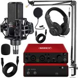Midex Superior Pack-1 Stüdyo Kayıt Ekipmanları GLX-800 Ses Kartı MX-2020 Stüdyo Mikrofon - Siyah - Paket-3