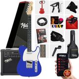 Midex TLX-50BL-25AMP Tele Kasa Maple Klavye 2 Single-Coil 25 W Amfili Elektro Gitar - Mavi