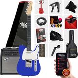Midex TLX-50BL-50AMP Tele Kasa Maple Klavye 2 Single-Coil 50 W Amfili Elektro Gitar - Mavi