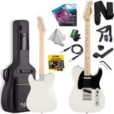 Midex TLX-50CR Tele Kasa Maple Klavye 2 Single-Coil Manyetik Elektro Gitar - Siyah - Beyaz