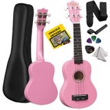 Midex UKX-901PK Pembe Soprano Ukulele (Askı Çanta Metod Pena)