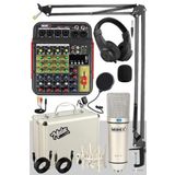 Midex Vokal Paket-2 CX1 Stüdyo Mikrofon 6 Kanal Stüdyo Kayıt Mikseri Kulaklık Ekipman Seti