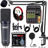 Midex Wizard Paket-2 Cx2 Stüdyo Mikrofon Mdx-04 FXU Stüdyo Kayıt Mikseri Kulaklık Ekipman Seti - Mat Siyah
