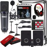 Midex Wizard Paket-5 Stüdyo Ekipmanları Seti (Monitör Mikrofon Ses Kartı Kulaklık Midi Pad Controller)