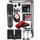 Midex Wizard Paket-5 Stüdyo Ekipmanları Seti (Monitör-Mikrofon-Ses Kartı-Kulaklık ve Midi Pad Controller)