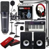 Midex Wizard Paket-6 Monitör-Mikrofon-Ses Kartı-Kulaklık ve Midi Klavye Stüdyo Ekipmanları Seti