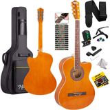 Midex XC-120BRW Kaliteli Akustik Gitar Gül Klavye Sap Ayarlı 4/4 Full set - Açık Kahverengi
