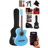 Midex XC-120LTB Üst Düzey 4/4 Akustik Gitar Gül Klavye Full Set