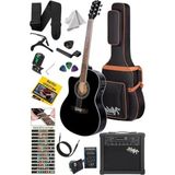 Midex XC-300XBK-AMP Profesyonel Amfili Siyah Elektro Akustik Gitar
