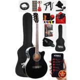Midex Xc-300xbk-eq Profesyonel Elektro Akustik Gitar, Siyah, 4/4 Yetişkin