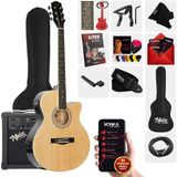 Midex XC-300XNT-AMP Profesyonel AMFİLİ Elektro Akustik Gitar (Amfi Çanta Capo Askı Jak Kablo Pena) - Naturel