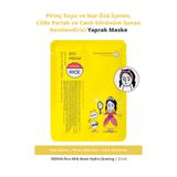 MIDHA Nar Özü İçeren Cilde Parlak GörünümSunan Nemlendirici Yaprak Maske Rice Milk Mask Hydro Glowin