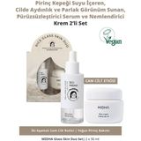 MIDHA Pirinç İçeren Cilde Parlak Görünüm ve Nem Sunan Serum ve Krem 2’li Set Glass Skin Duo Set