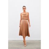 Midi Boy Saten Etek - Camel - 40