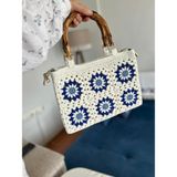 Midilla El Yapımı Örgü Granny Square Çanta – Bambu Saplı Premium Tasarım