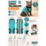 Midilla Kedi Ameliyat Sonrası Kıyafeti Cırtlı Koruyucu Tulum Yara Koruma ve İyileşme Destekleyici