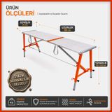 Midilli Alüminyum Gövdeli Çelik Ayaklı Teleskopik Katlanır İnşaat İskelesi - 400 Kg Taşıma Kapasitesi 110x36x200cm Merdiven 93455604