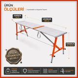 Midilli Alüminyum Gövdeli Çelik Ayaklı Teleskopik Katlanır Inşaat Iskelesi - 400 kg Taşıma Kapasitesi 110X36X200CM