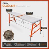 Midilli Alüminyum Gövdeli Çelik Ayaklı Teleskopik Katlanır Inşaat Iskelesi - 400 kg Taşıma Kapasitesi 160X36X200CM