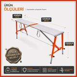 Midilli Alüminyum Gövdeli Çelik Ayaklı Teleskopik Katlanır Inşaat Iskelesi - 400 kg Taşıma Kapasitesi 70X24X100CM