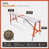 Midilli Alüminyum Gövdeli Çelik Ayaklı Teleskopik Katlanır İnşaat İskelesi - 400 Kg Taşıma Kapasitesi 90x24x100cm Merdiven 93455560