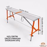 Midilli Alüminyum Gövdeli Çelik Ayaklı Teleskopik Katlanır Inşaat Iskelesi - 400 kg Taşıma Kapasitesi 90X24X100CM - Turuncu