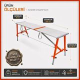 Midilli Alüminyum Gövdeli Çelik Ayaklı Teleskopik Katlanır Inşaat Iskelesi - 400 kg Taşıma Kapasitesi 90X36X200CM
