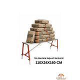 Midilli Teleskopik Alüminyum Gövdeli Çelik Ayaklı Teleskopik Katlanır İnşaat İskelesi - 400 Kg Taşıma Kapasitesi 110x24x160