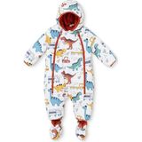 Midimod Erkek Bebek Astronot Tulum Dinozor Baskılı Fermuarlı Kapüşonlu Long Sleeve Lastikli - Desenli - 18 - 24 Ay