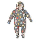 Midimod Erkek Bebek Astronot Tulum Hayvan Baskılı Fermuarlı Kapüşonlu Long Sleeve Lastikli - Desenli