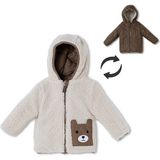 Midimod Erkek Bebek Mont Ayı Baskılı Fermuarlı Kapüşonlu Long Sleeve - Bej - 2 - 3 Yaş