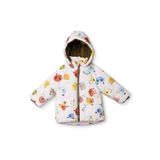 Midimod Erkek Bebek Mont Hayvan Baskılı Fermuarlı Kapüşonlu Long Sleeve