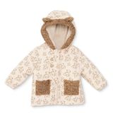Midimod Erkek Bebek Mont Kapüşonlu Polyester Uzun Kol - Kahverengi Baskılı