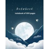 Midnight Sky Notebook – Lined Journal with Moon, Clouds, and Birds Cover | 8.5 x 11 Inches, 300 Pages: Aesthetic Writing Notebook for Journaling, ... Reflections – College Ruled, Matte Finish