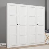 Midoser 4 Kapaklı Modern Tasarımlı 10 Raflı Elbise Dolabı Beyaz Suntalam Malzemeden Üretim