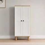 Midoser Ayka 2 Kapaklı 5 Raflı ve Çok Amaçlı Dolap Beyaz - Ceviz 129x60x37 cm